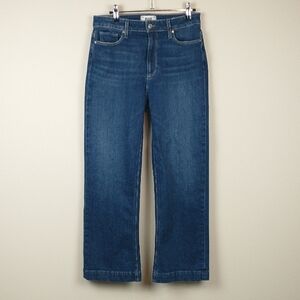 PAIGE Dark Blue Cropped Ankle Jeans